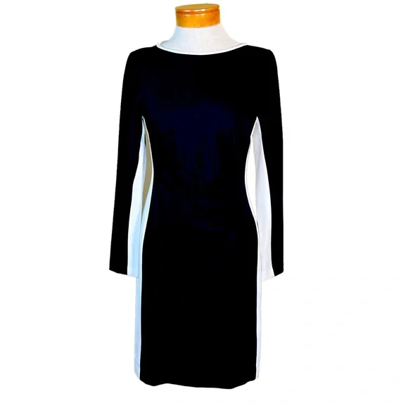Lauren Ralph Lauren Two-Toned Sheath Dress - Black/lauren White 6 6 Lauren Ralph Lauren Two-Toned Sheath Dress - Black/lauren White 6 6